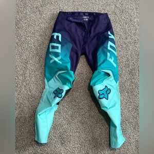 Fox Racing Kids 180 Purple and Teal Racing Pants Size 10/26